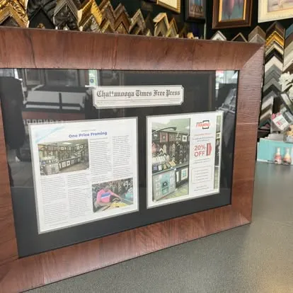 Shadow box, Times Free Press feature, One Price Framing, Chattanooga TN